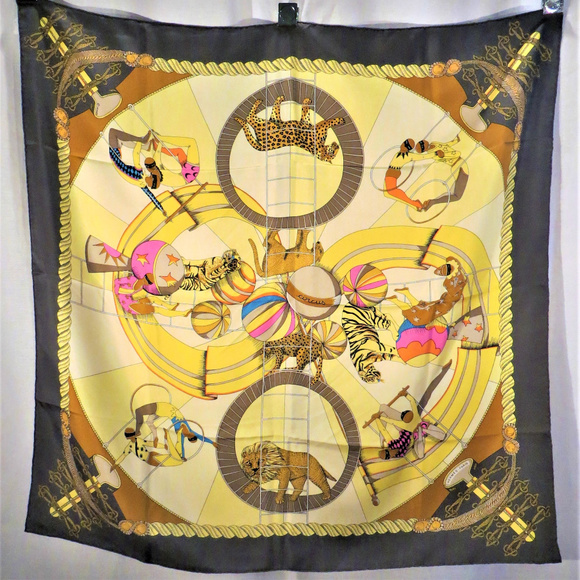 Hermes Accessories - Hermes “Circus” Animal Trapeze Scarf Annie Faivre